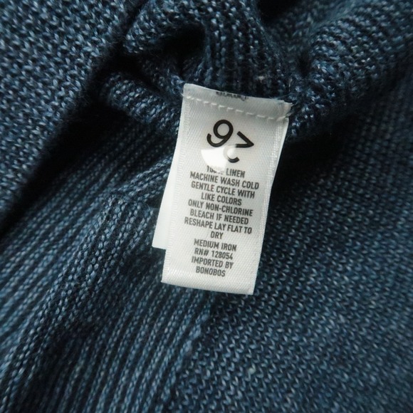 Bonobos Sweater Mens Large Blue Linen Crew Long Sleeve Jumper Lightweight - Picture 4 of 8